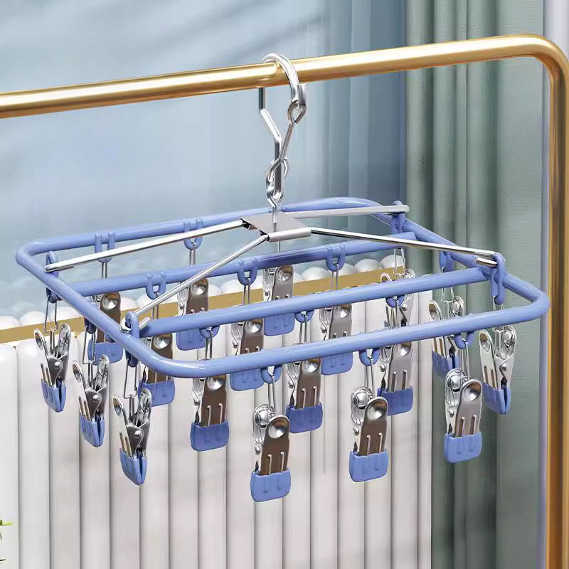 Baby Clothing Drying Rack - 스테인레스 스틸 멀티 클램프 빨랫줄 아기