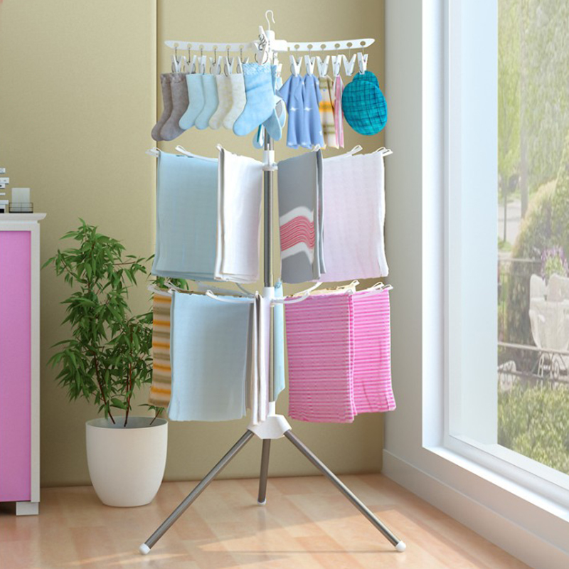 Baby Clothing Drying Rack - 휴대용 아기옷 건조대(클립 포함), 접이식 삼각대