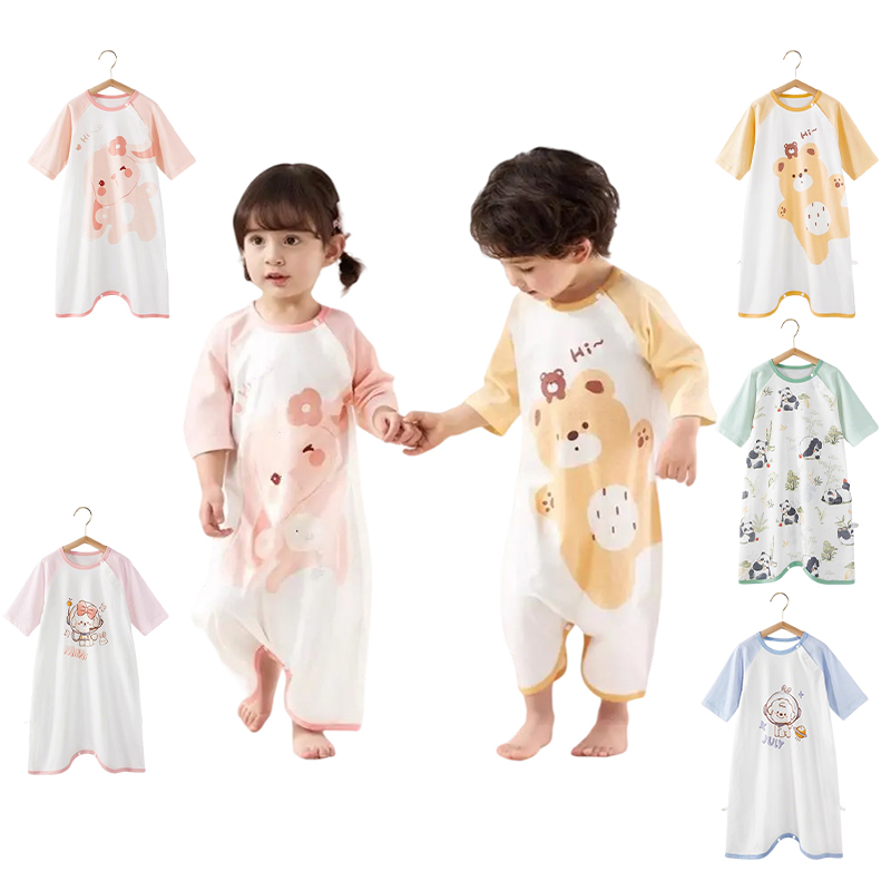 여름 소녀 소년 잠옷 만화 잠옷 복장 어린이를위한 십대 - Baby Clothing Night 리뷰 및 가격