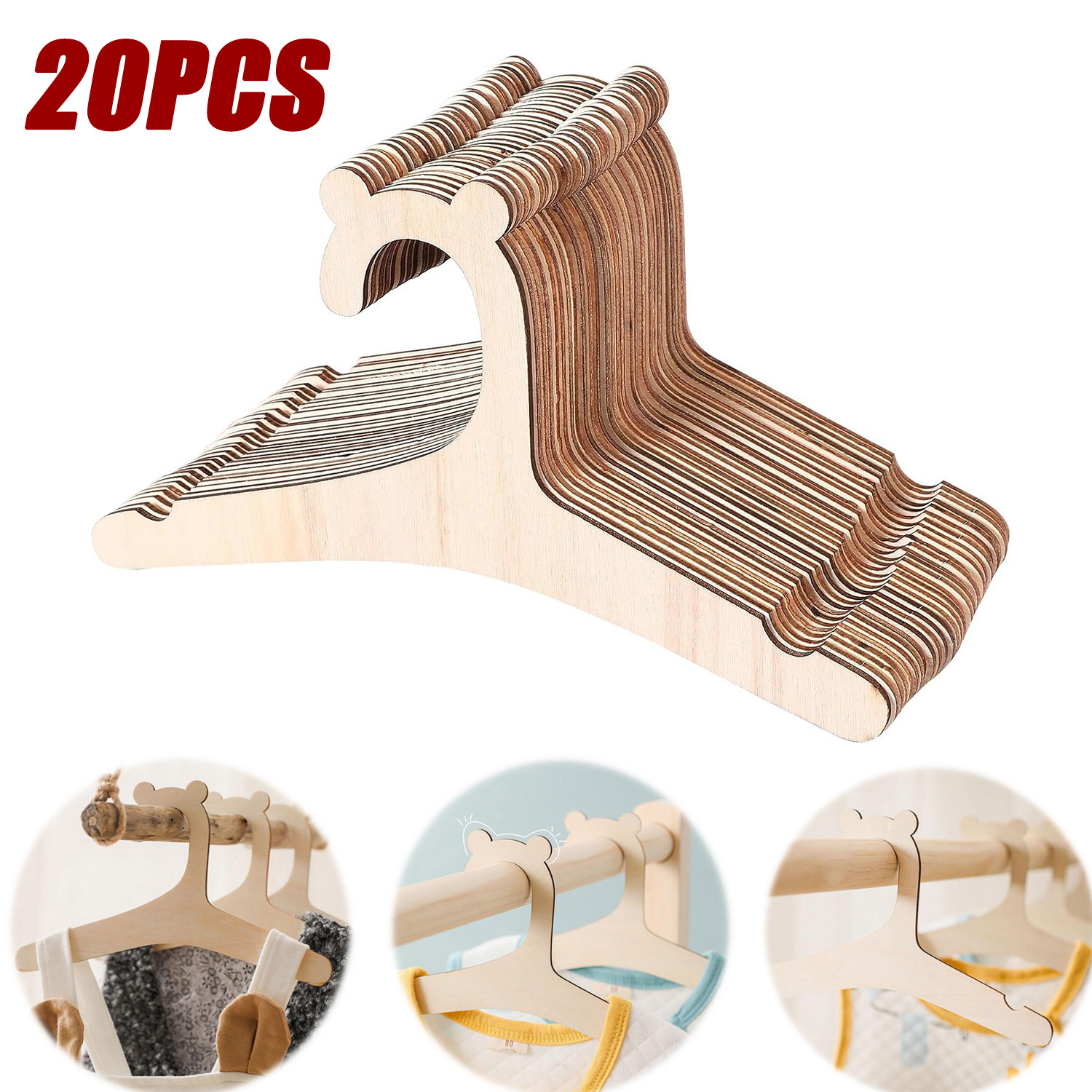 20pcs 아기 옷 랙 나무 어린이 의류 옷걸이 귀여운 - Baby Clothing Drying Rack 리뷰 및 가격