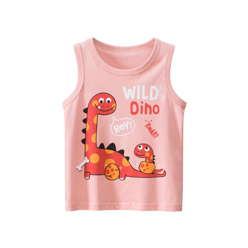 2023 여름 여아용 어린이 조끼, 100% 코튼 공룡 - Baby Clothing Deals 리뷰 및 가격